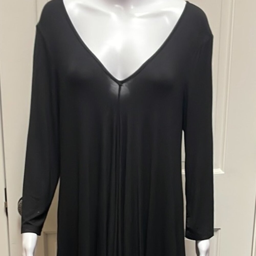 Gracia Black Dress Asymmetrical Hemline L NWT